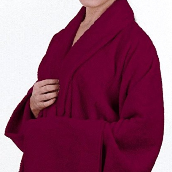 60% Bamboo 40% Turkish Cotton Bathrobe Magenta - Picture 4 of 4